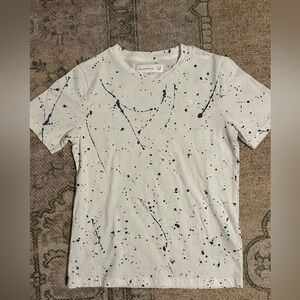 Abercrombie Kids White and Black Splatter Tee